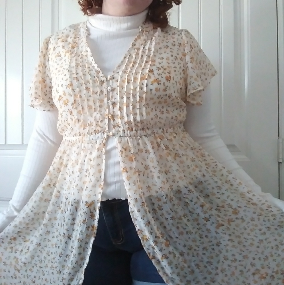 Sheer Floral Dress Cover